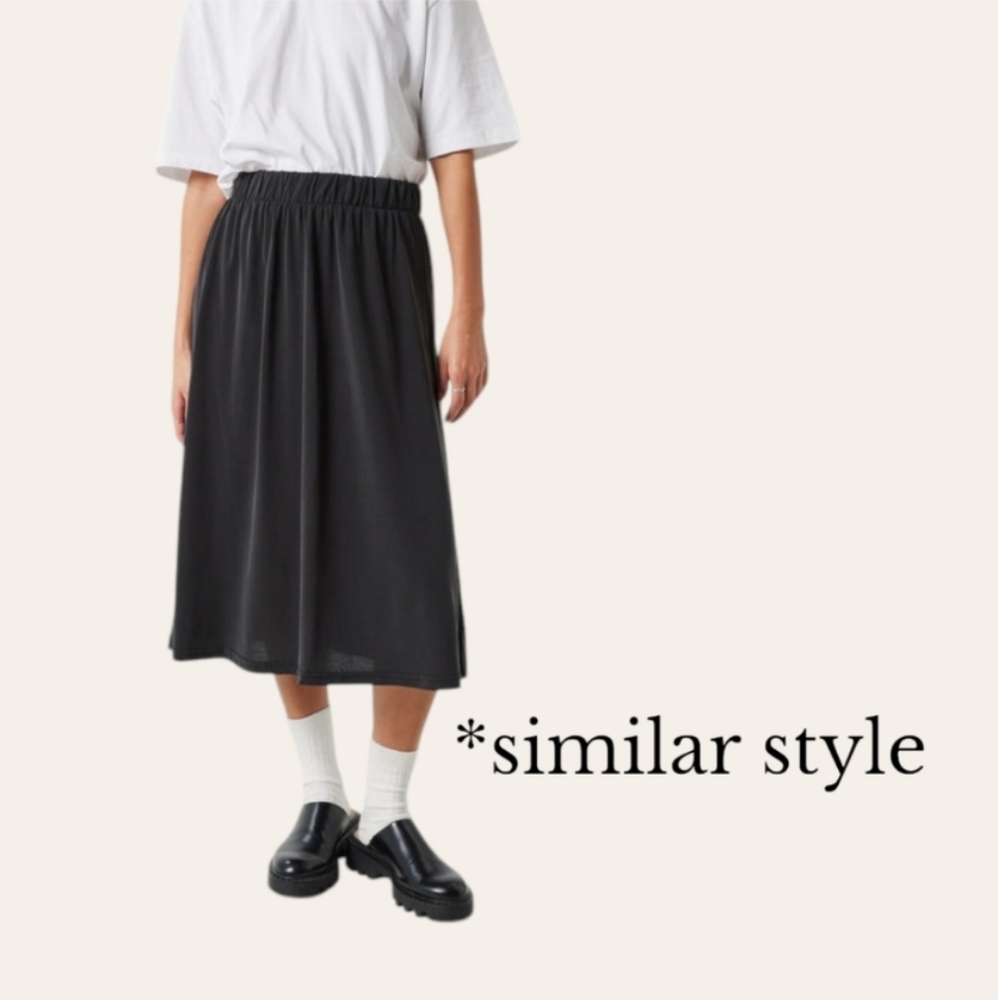 🖤 Vintage Chiffon Pull On Midi Skirt w/ Slit, Vtg. 10